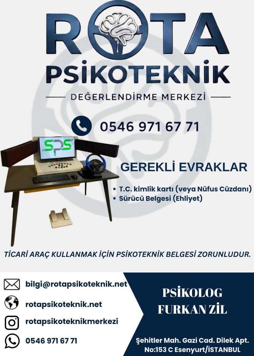ROTA Psikoteknik gerekli evraklar bilgilendirme görseli